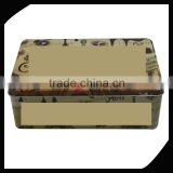 Customize packaging box can be customized rectangular shape tin packaging box with metal seamless lid/cookie tin box