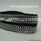 Leather With Chain -two chains black-10mm