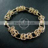 20cm 14K Light Gold Plated Brass Faceted Circle Round Oval Link Fashion DIY Bracelet Supplies 1900065 thumbnail-1