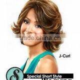 Machine Made Synthetic Wig - Short Culry Hair Wigs