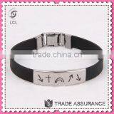 Custom Shape Silicone Bracelets With Metal Clasp, Various Styles of Silicon Bracelets thumbnail-1