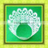 White Laser Cut Decorative Wedding Cake Wrapper for Wedding Occasion thumbnail-5
