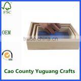 2017 Cheap Design Small Wooden Serving Tray, Solid Wood Food Tray thumbnail-3