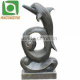 Garden Marble Abstract Dolphin Statue thumbnail-1