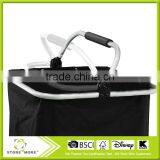 Collapsible Laundry Hamper - Black Foldable Clothes Basket With Handle thumbnail-2