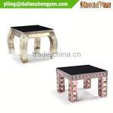 Gold Finish 4 Legged Glass Modern Side Table thumbnail-5