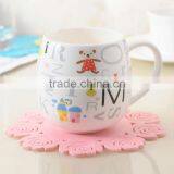 Supply Creative Fashion Pierced Rose Silicone Insulation Pad / Cup Mat --pink thumbnail-1