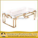 Simple Design 201 Golden Stainless Steel Rectangle Coffee Table thumbnail-1
