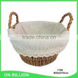 High Quality Woven Willow Round Bread Basket With Handles thumbnail-2