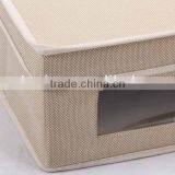 Rectangular Linen and Canvas Box With Cover/storage Box thumbnail-2