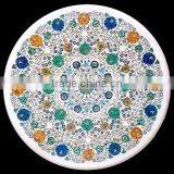 White Marble Inlay Table Top, Antique Marble Inlay Table Top thumbnail-1