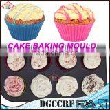 Silicone Baking Cups , 24 Reusable Vibrant Muffin Molds/Cupcake Liners /Mini Chocolate Holders/Truffle Cups, 6 Vibrant Colors thumbnail-5