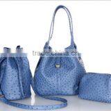 Fashion PU Ostrich Grained Leather Makeup Cosmetic Pouch Bag Storage Holder Case Hand Bag thumbnail-2