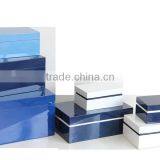 High Quality Rectagular Blue Wooden Boxes With Lid thumbnail-1