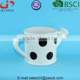 With Black Polka Dots Ceramic Watering Can Shape Garden Pots and Planters Flower Pots thumbnail-5