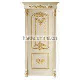 Classic Elegant French Rococo Style Golden and White Floral Carving Solid Wood Internal Door BF12-05234b thumbnail-1