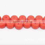 16 Inches 8x5mm Orange Abacus Coral Beads thumbnail-2
