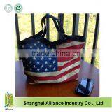 2015 Hot Sale Fashion Calico Cotton Shopping Tote Bags With Inner Pocket and Button Closure thumbnail-6