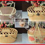 Strong Bamboo Storage Basket With Handle thumbnail-1