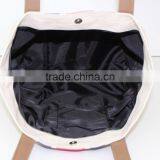 2015 Premium Cotton Canvas Bag With Leather Handle Women's Casual Cotton thumbnail-4