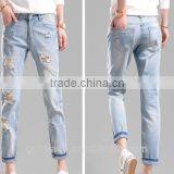 Latest Wholesale Ladies Jeans Top New Design Fashion Sexy Light Denim Jeans Pants Manufacturing China thumbnail-2