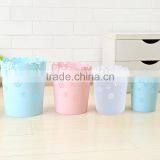 Flower Design Plastic Deskside Waste Basket Middle East Market Garbage Can