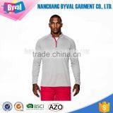 Sports Apparel 1/4 Zipper 100%polyester Long Sleeve Dry Fit Shirts Half Zip Shirts Quick Dry Gym Wear thumbnail-3