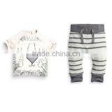 Wholesale Clothes Spring Fall Winter Infant Clothes Baby Clothing Sets Boy Cotton Little Monsters and the Lions Short Sleeve 2pc thumbnail-1