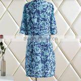 Hot Sale Euro Fashion L-6XL Printed Polyester Fat Women Dress Round Neck Long Sleeve Bodycon Plus Szie Dress for Women thumbnail-5