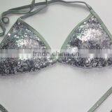 M861 Runwaylover2016 Ladies Sexy Paillette Sequins Split Bikini Swimwear thumbnail-5