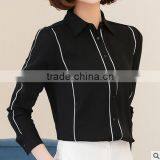 Custom Beautiful Cheap Designs for Women Formal Fashionable Chiffon Long Sleeve Shirts thumbnail-2