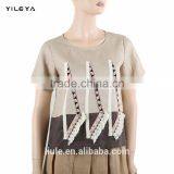 Different Colors High Fashion Embroidered Women 100% Linen t Shirt thumbnail-2