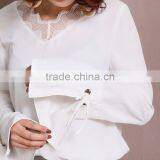 2017 New Arrivals White Speaker Long Sleeves Design Chiffon Shirts for Women thumbnail-3