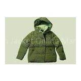 Anti Pilling / Windproof Childrens Down Jackets Green For Winter / Autumn