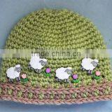 Crochet Farm Hat With Picket Fence Border Baby Diy Handmande Hat Sets thumbnail-2