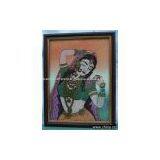 Lady Taking Angadai (Relaxing) , Gem Stone Art Painting thumbnail-1
