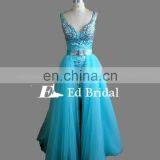 Fashion Detachable Skirt Stone Beaded Two Piece Sexy Prom Dress For Girls thumbnail-3