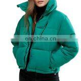 Factory Supplier Directly Women Green Padded Boxy Jacket thumbnail-2
