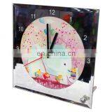 Glass Frame Clock With Stand Blank Sublimation Glass Photo Frame With Clock thumbnail-3