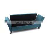 Customized Largest Long Large Wooden Seat Velvet Sofa Chair Big Bench With Big Storage Space Open Lid thumbnail-5