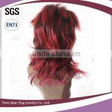 Fake Red and Black Emo Wild Punk Synthetic Hair Wigs thumbnail-3