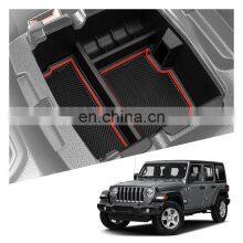 Interior Accessories Parts Silicone Armrest Rest Storage Box Center Control Console Organizer Tray For Jeep Wrangler Jl Jlu 2018