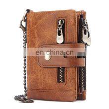 100% Genuine Leather Male Purses With Zip Coin Pocket Customize Logo Men Wallet And Card Holder Wallets Leather Men thumbnail-1