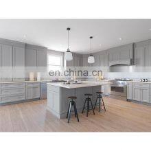 Luxury designs ready to assemble wooden kitchen cabinets custom made gray glossy shaker style solid wood kitchen cabinets