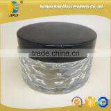 200ml Clear Glass Cream Jar With Black Lid thumbnail-1