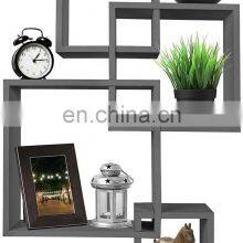 Decorative 4 Cube Intersecting Wall Mounted Floating Shelf White Finish Corner Wall Mount Shelf thumbnail-2
