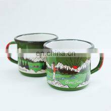 Customized Logo Printing Steel Metal Enamel Espresso Cup for Restaurant thumbnail-2