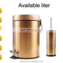 Luxury 3L 5L 12L Fingerprint Proof Stainless Steel Rose Gold Color Coded Foot Pedal Slow Closed Dustbin thumbnail-3