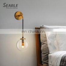 Wholesale Decoration Indoor Glass Metal Bronze Smoke Grey Bedroom Living Room Modern Wall Lamp thumbnail-4