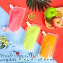 Reusable Stand Up Plastic Custom Liquid Fruit Juice Drink Packaging Spout Pouch Bag / Juice Doypack With Spout Cap Packaging Pouch Bag thumbnail-5